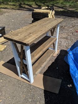 Farmhouse Entryway/Console Table Freshly Built ready for a Home!