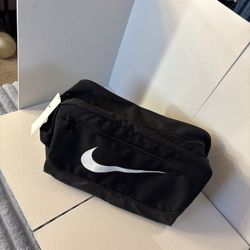 Nike Black Shoe Bag with White Swoosh Logo, Handle DA7336-010