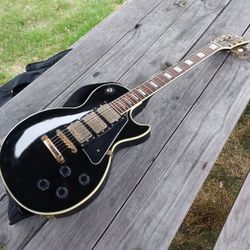 Black Beauty 3 Pickup Les Paul Lp Inspired Guitar By Mystic