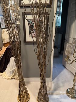 Set of Two Decorative Natural Twisted Branch Floor Arrangements