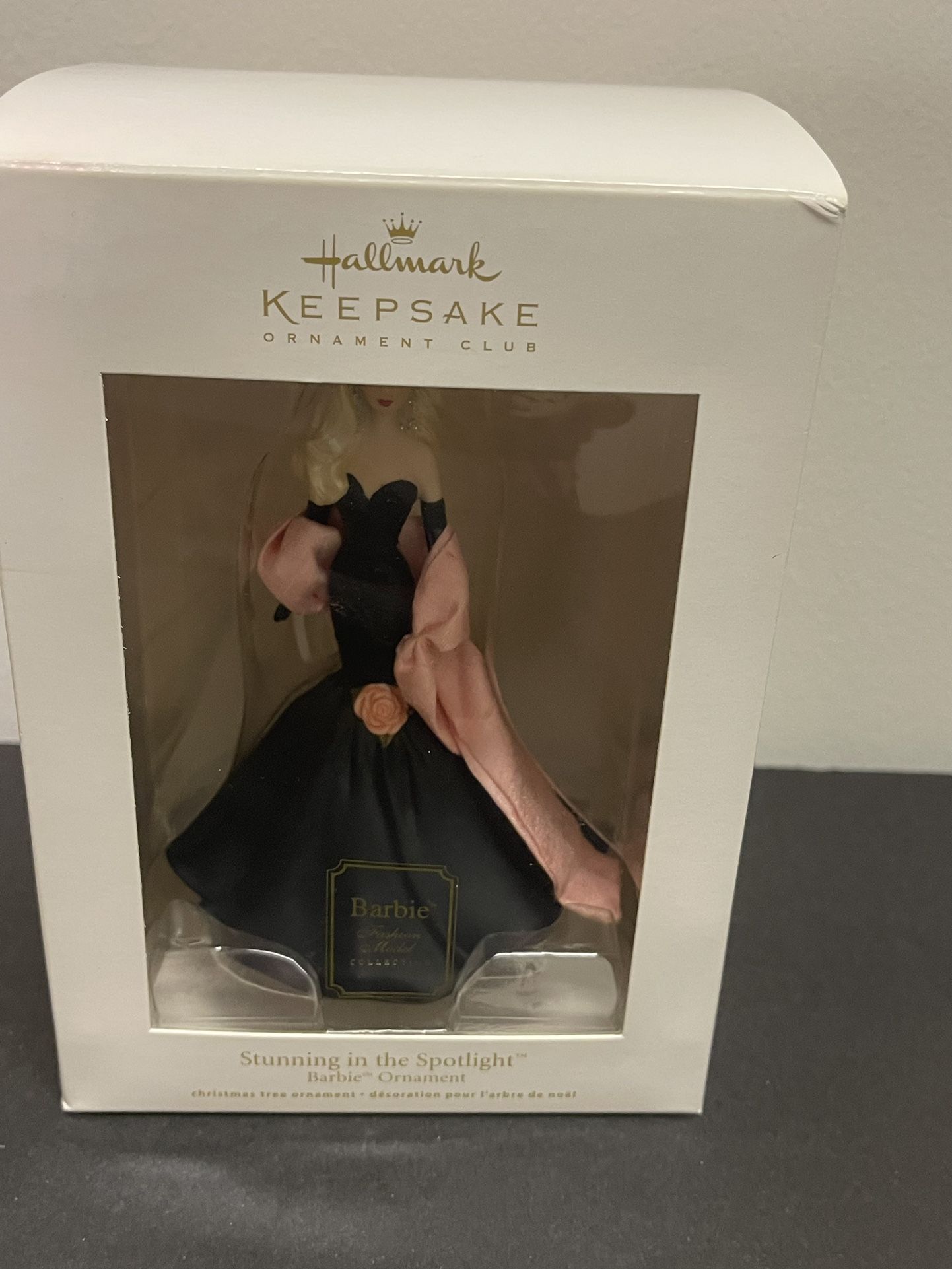 2012 Hallmark Barbie "Stunning In The Spotlight" Fashion KOC Club Ornament in original box. Â