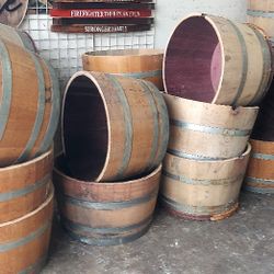 Half Wine Barrel Planters 