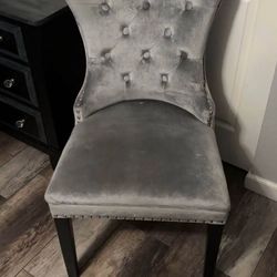 Gray Velvet Chair