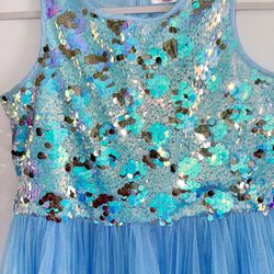 ~Girls JUSTICE Spring Dress Blue W/ Sequins~Sz18