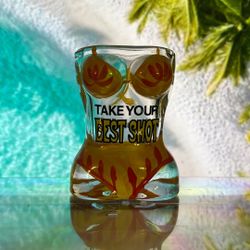 Yellow and orange Bikini shot glass