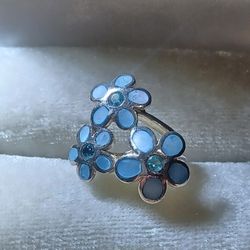 Vintage Sterling Silver Flower Ring Women's Size 7.5