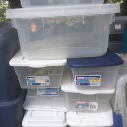 Eight arts and crafts containers with lids off for only $20 firm