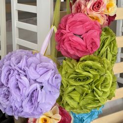 Silk Flower Balls Spring Colors 