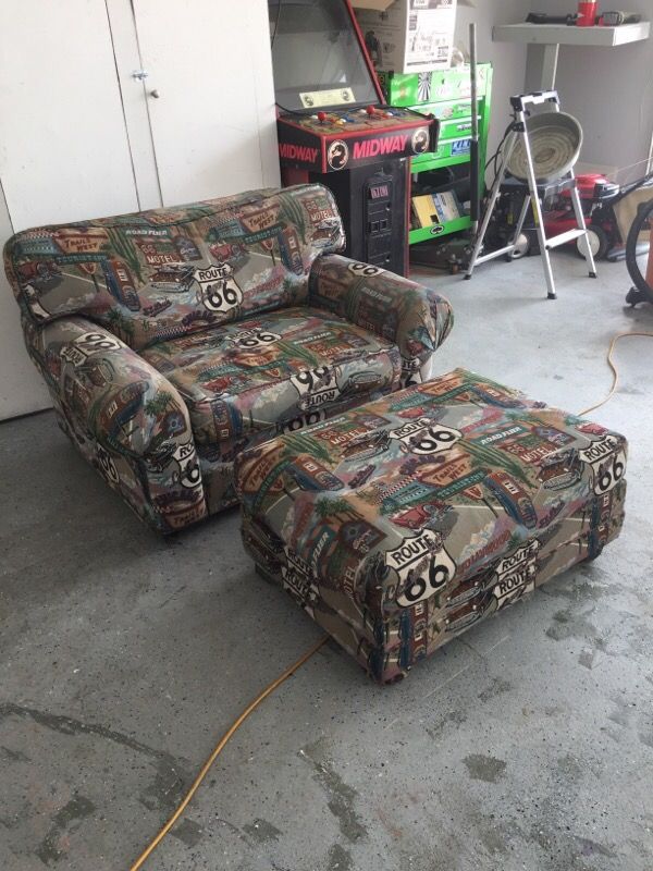 Route 66 extra wide chair with ottoman