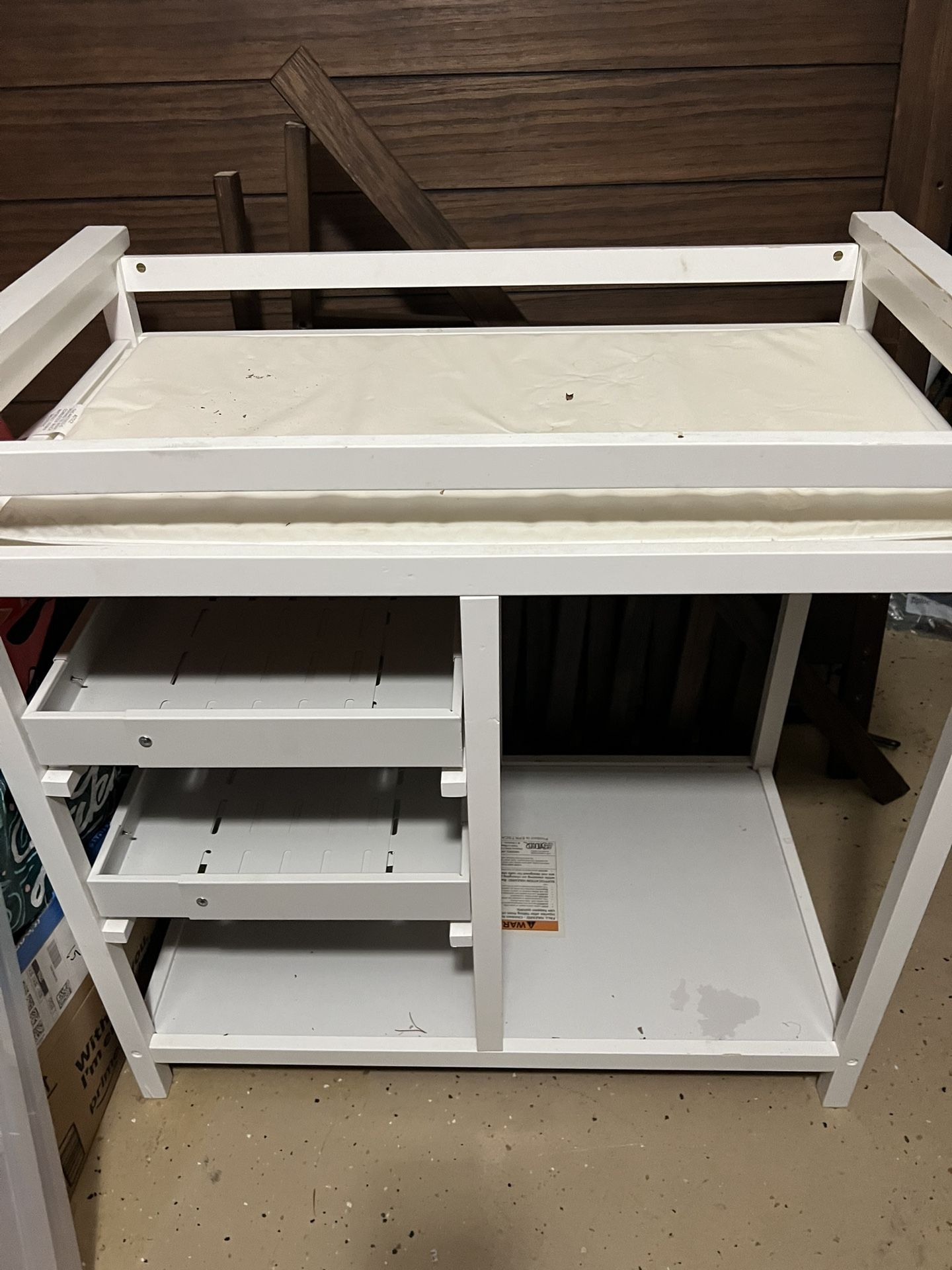 Changing Table With Sliding Shelves