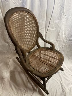 Antique Wicker & Wood Rocking Chain