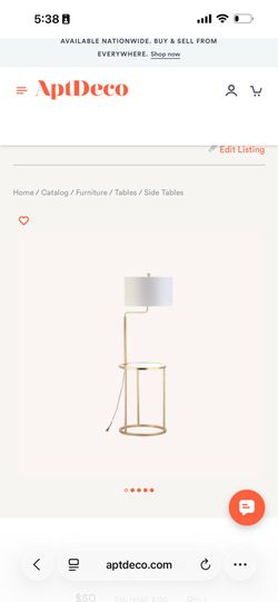 Side Table with attached Lamp