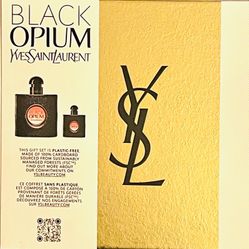 BLACK OPIUM by Yves Saint Laurent 2 PIECE GIFT SET - 1.6 OZ And .25 oz EAU DE PARFUM SPRAY 