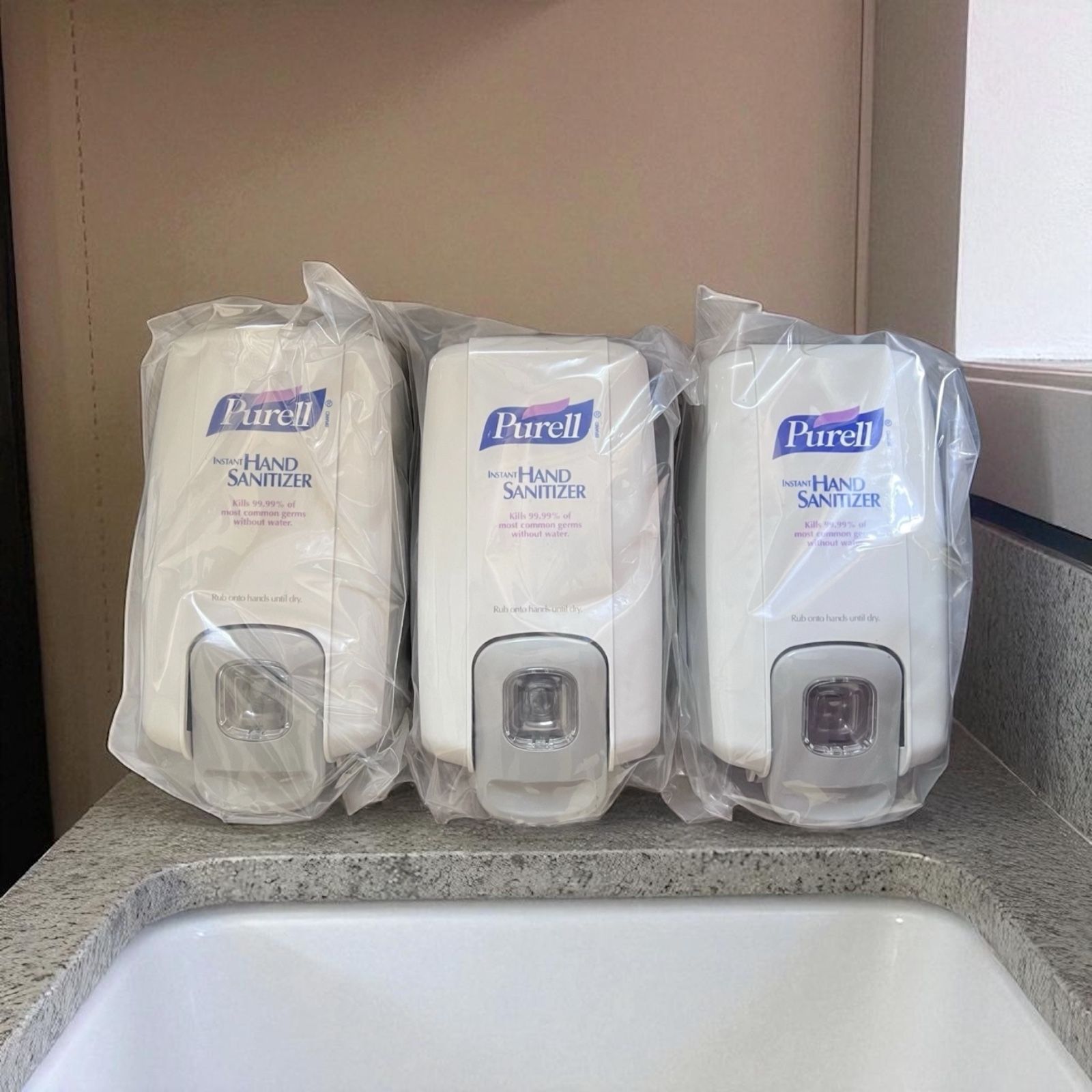 Purell 2120-06 NXT Space Saver Hand Sanitizer Push Dispensers, Gray, NIB 3 Pack