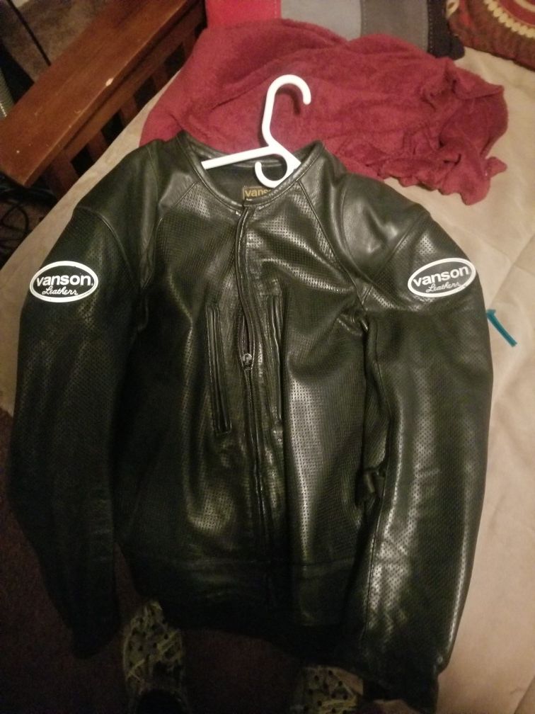 Vanson leather motorcycle jacket