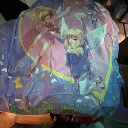 Tinker Bell Fabric Shower Curtain And Hooks