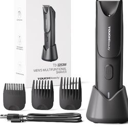TOUCHBeauty Electric Body Hair Trimmer Groin Hair Trimmer Grommer, Pubic Body Gromming kit for Men Ball Trimmer with LED Light, Replaceable Ceramic Bl