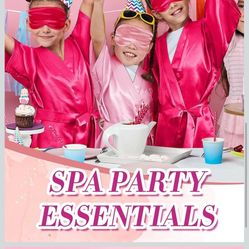 Spa Party Robes, 6 Tote Bags, 6 Headbands, 6 Eye Masks, Birthday