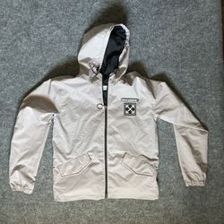 Off-White C/O Virgil Abloh Size SMALL Windbreaker Gray Logo Front Back