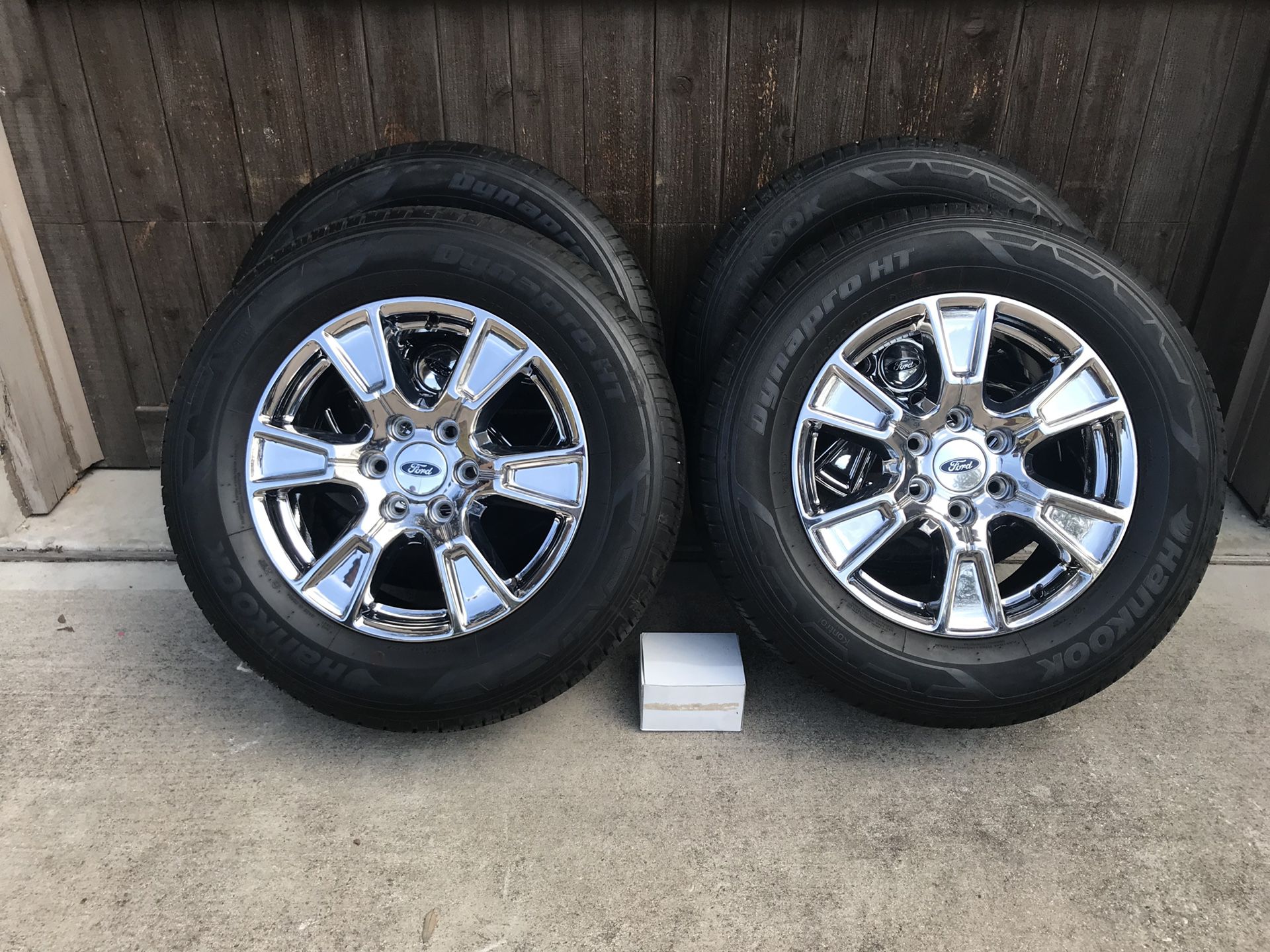 2017 F150 6 lug Chrome Pkg. wheels and rims only 2500 miles on tires.