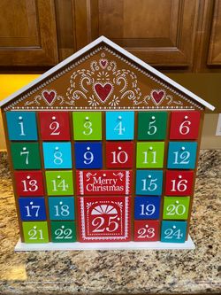 Christmas Advent Calendar Wood Holiday House