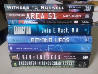 UFO UAP ALIENS Research 8 Book Lot  HC PB