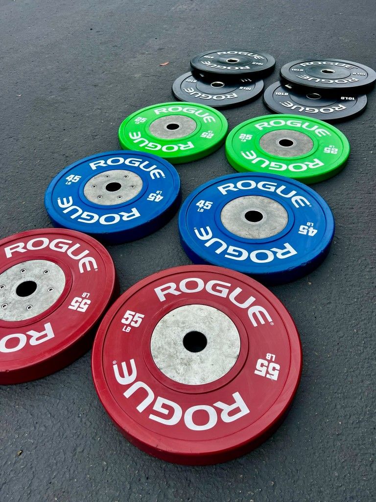 Rogue Competition Bumper Plates Home Gym Weight Set