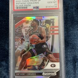 2020 Panini Prizm Draft Picks 1 Anthony Edwards Silver Prizm - PSA 10