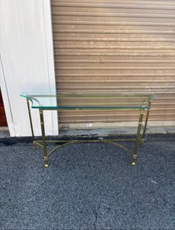 Brass and Glass Console Table