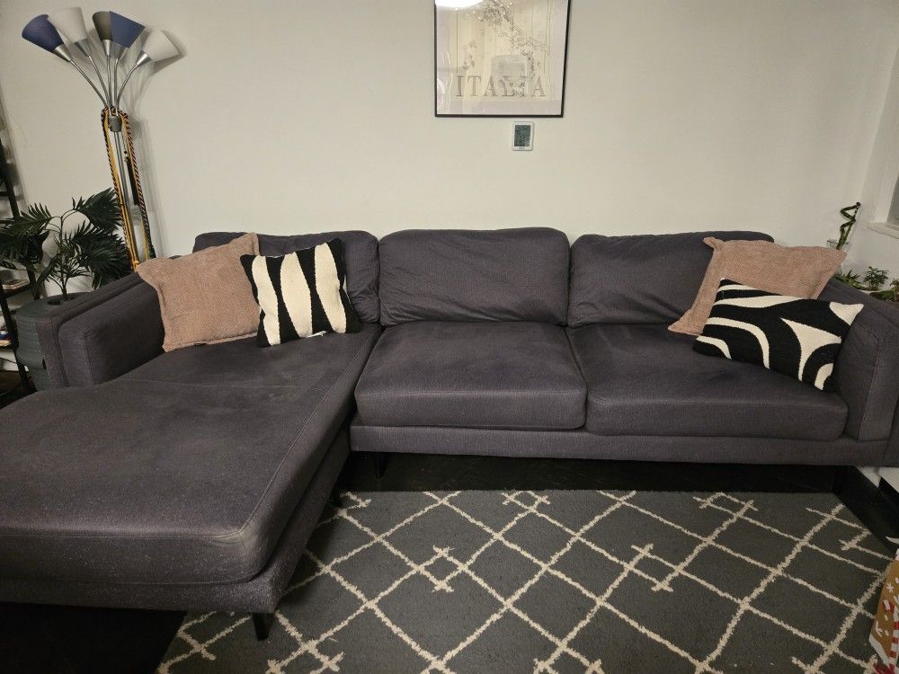Grey 3 Seater With Chaise