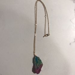 Beautiful Multicolor Raw Stone Pendant 