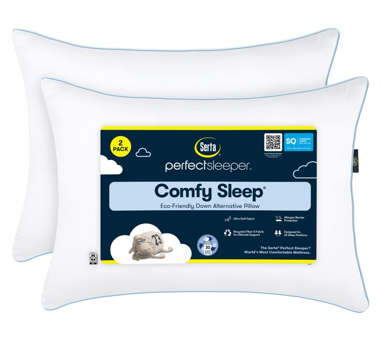 Serta Perfect Sleeper Comfy Sleep (Pack of 2) - Unopened