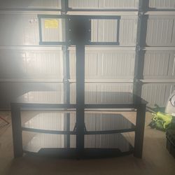 Glass And Steel Tv Stand