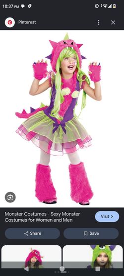 Girls Pink Monster Halloween Costume Size L