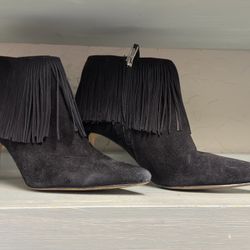 Sam Edelman Fringe Heel Boots Size 8