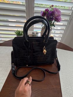 Alexander McQueen croc Boston bag