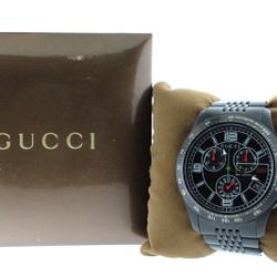 Gucci G-TIMELESS 126.2 Stainless Steel Black Dial Quartz Mens Watch for Gift, Casual