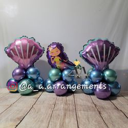 Mermaid Shells Birthday Balloons Centerpieces 