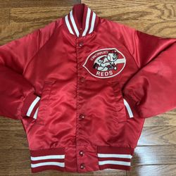 1980 Vintage Little Kids Cincinnati Reds Chalk Line Baseball Jacket Size Small 3