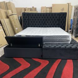 New In Box King Bed Frame With Mattress (Read Description Below)