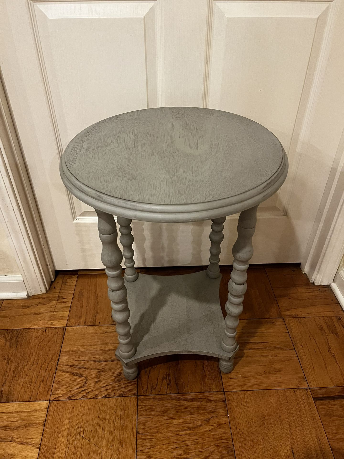 Gray Wooden End Table