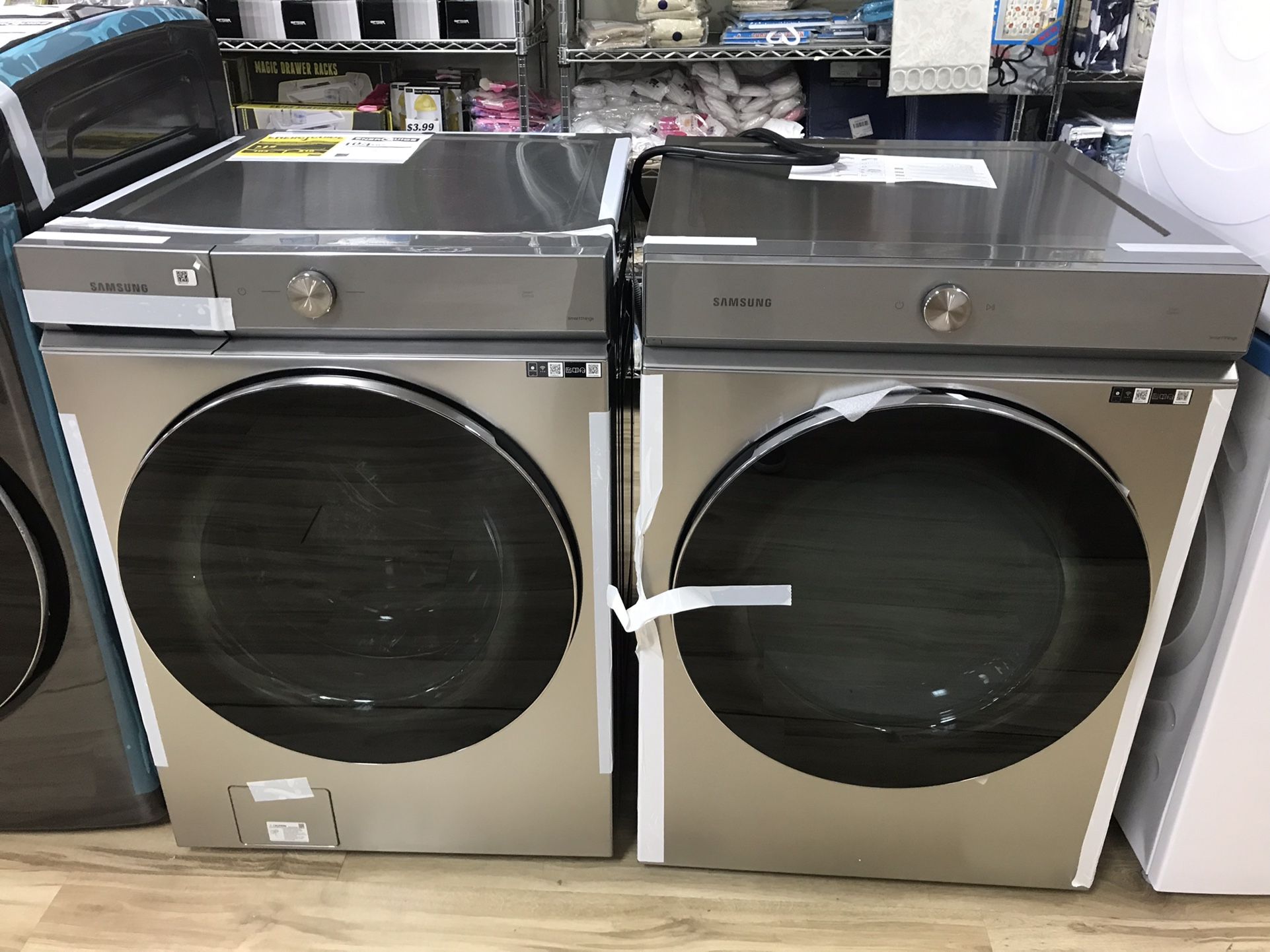 Samsung Bespoke washer and dryer set in Gold