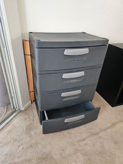 Dresser $10, storage cube $20, wood table$40