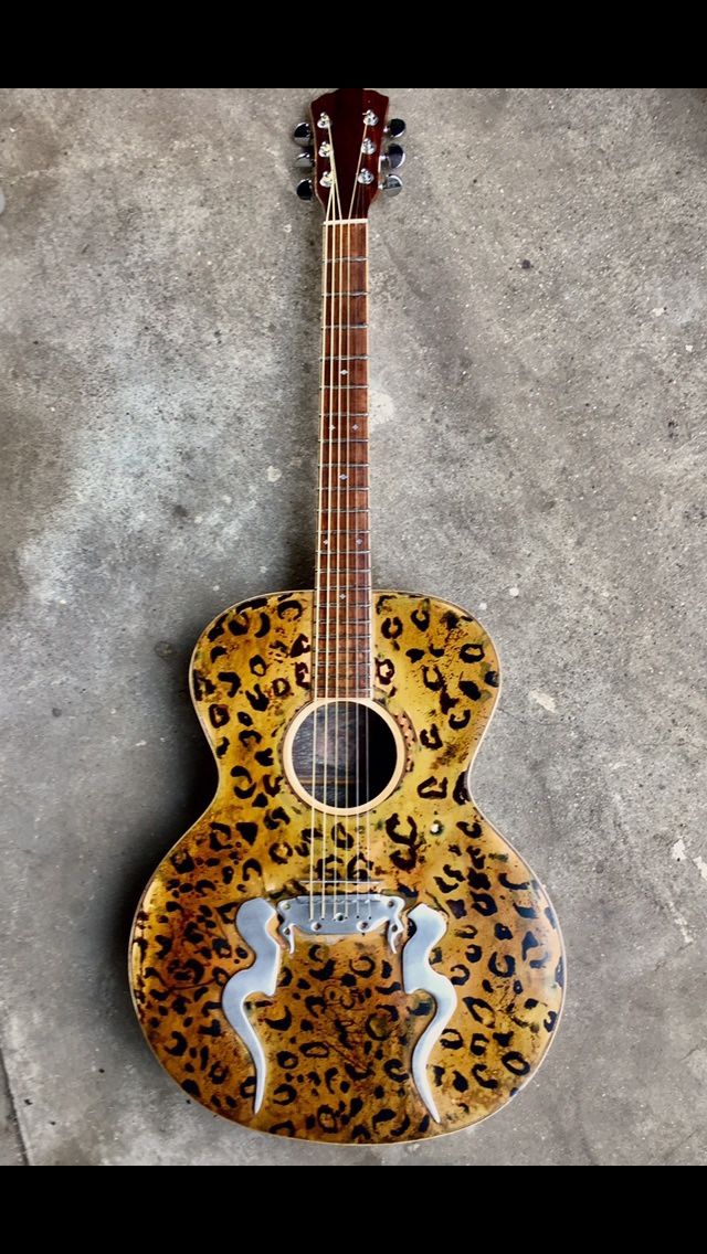 A Vintage Washburn Accoustic Guitar Signed by Slash and Takahiro Matsumoto