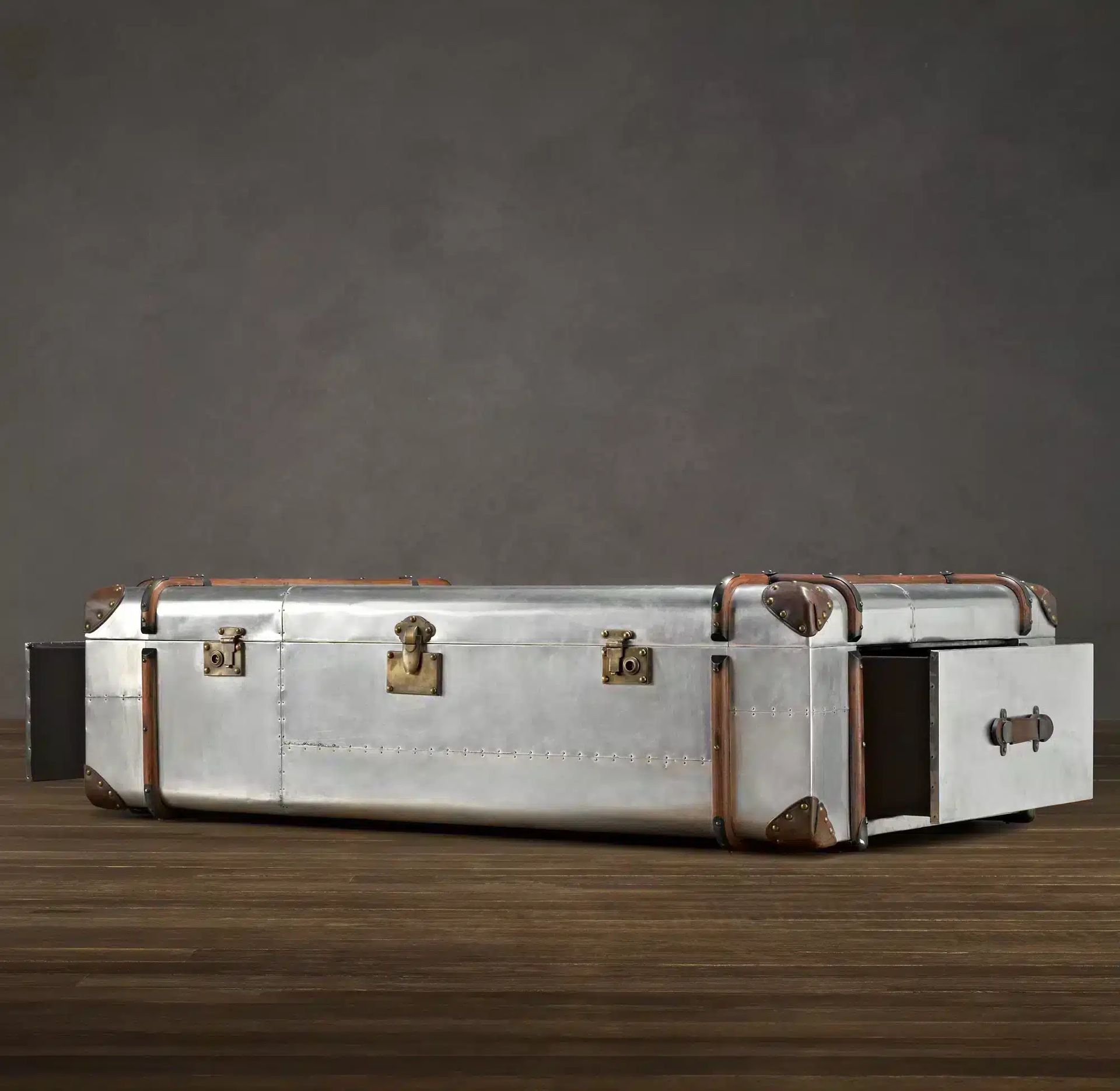 Aluminum Aviator Coffee Table Trunk