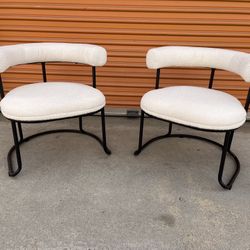 Boucle Dining Chairs Set 2