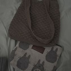My neighbor totoro makeup bag and the sak small crochet bag