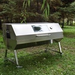 Stainless Steel Charcoal / Wood Live Fire Spit Pig Roaster Grill w/ Rotisserie + Kabob Package
