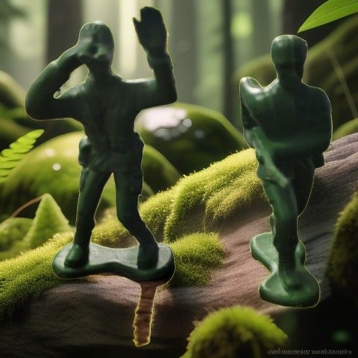 Lot of 2 Greenbrier International Large 4" Plastic Army Men Toy Soldiers, Green