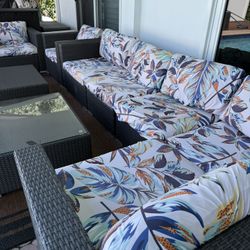 Woven Patio Sofa And Chair Set
